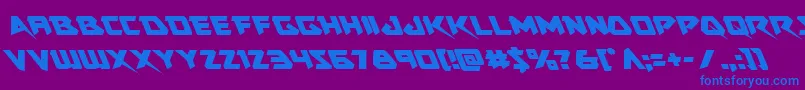 Skirmisherleft Font – Blue Fonts on Purple Background