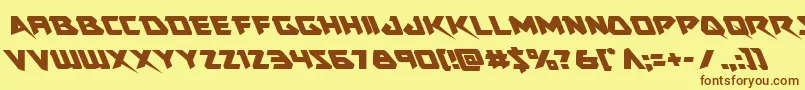 Skirmisherleft Font – Brown Fonts on Yellow Background