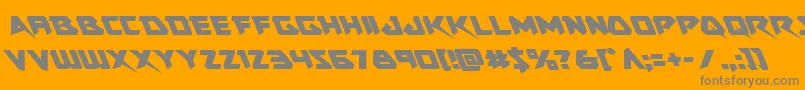 フォントSkirmisherleft – オレンジの背景に灰色の文字