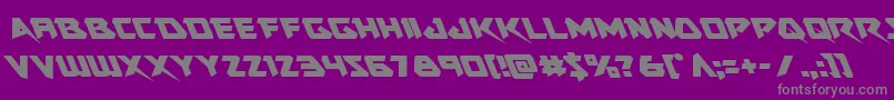 フォントSkirmisherleft – 紫の背景に灰色の文字