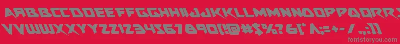 Skirmisherleft-Schriftart – Graue Schriften auf rotem Hintergrund