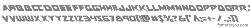 Skirmisherleft-fontti – harmaat kirjasimet valkoisella taustalla