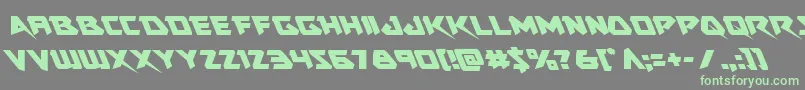 Skirmisherleft-Schriftart – Grüne Schriften auf grauem Hintergrund