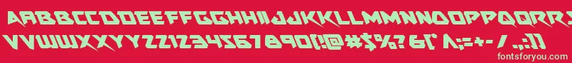 Skirmisherleft-fontti – vihreät fontit punaisella taustalla
