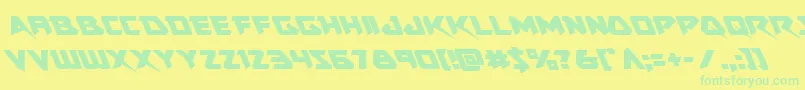Skirmisherleft Font – Green Fonts on Yellow Background