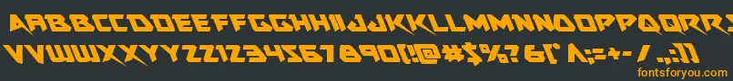 Skirmisherleft-fontti – oranssit fontit mustalla taustalla