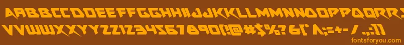 Skirmisherleft-fontti – oranssit fontit ruskealla taustalla