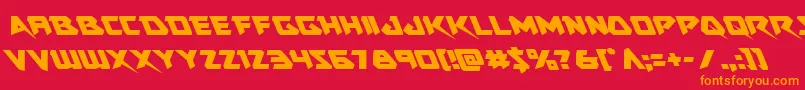 Skirmisherleft-fontti – oranssit fontit punaisella taustalla