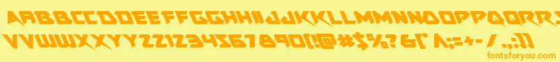 Skirmisherleft-fontti – oranssit fontit keltaisella taustalla