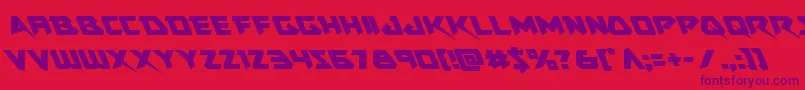 フォントSkirmisherleft – 赤い背景に紫のフォント