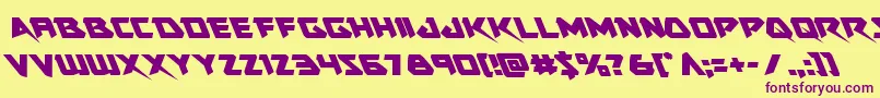 Skirmisherleft Font – Purple Fonts on Yellow Background