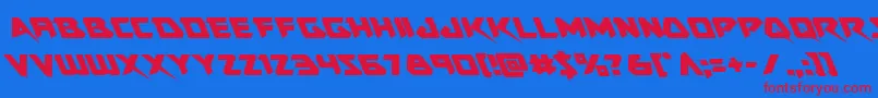 Skirmisherleft Font – Red Fonts on Blue Background