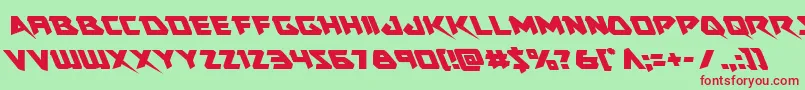 Skirmisherleft-fontti – punaiset fontit vihreällä taustalla