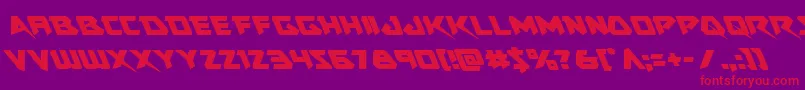 フォントSkirmisherleft – 紫の背景に赤い文字