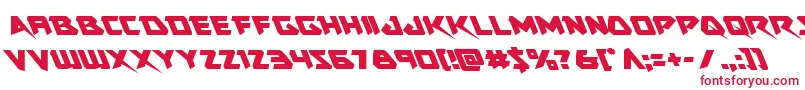 フォントSkirmisherleft – 白い背景に赤い文字