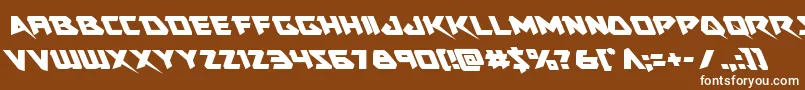 Skirmisherleft-fontti – valkoiset fontit ruskealla taustalla
