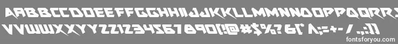 フォントSkirmisherleft – 灰色の背景に白い文字