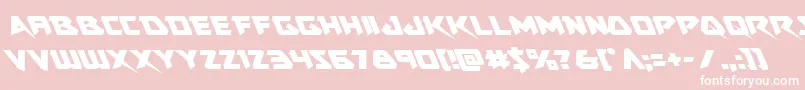 Skirmisherleft-fontti – valkoiset fontit vaaleanpunaisella taustalla