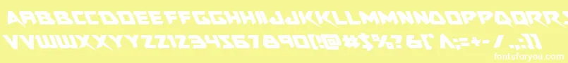 Шрифт Skirmisherleft – белые шрифты на жёлтом фоне