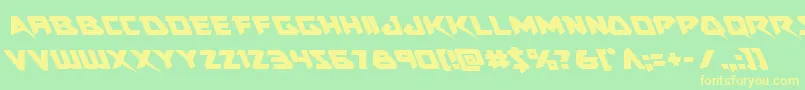 Skirmisherleft Font – Yellow Fonts on Green Background