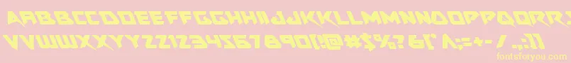 Skirmisherleft-fontti – keltaiset fontit vaaleanpunaisella taustalla