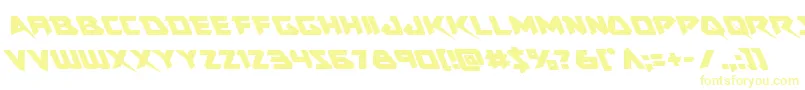 Skirmisherleft-Schriftart – Gelbe Schriften auf weißem Hintergrund