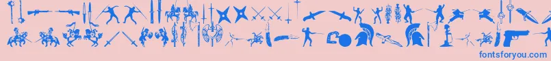 GodsOfWar Font – Blue Fonts on Pink Background