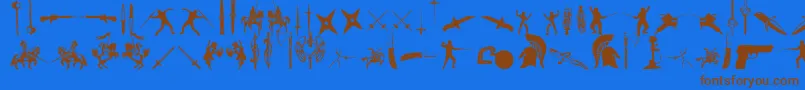 Шрифт GodsOfWar – коричневые шрифты на синем фоне
