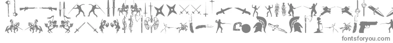 GodsOfWar-Schriftart – Graue Schriften auf weißem Hintergrund