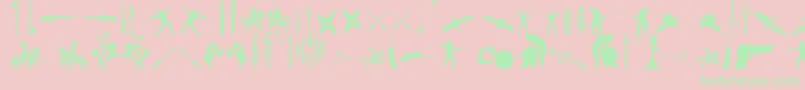 Шрифт GodsOfWar – зелёные шрифты на розовом фоне