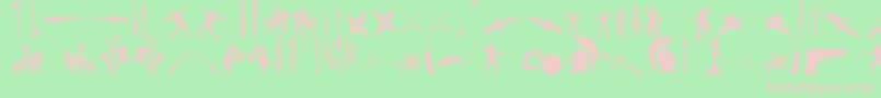Шрифт GodsOfWar – розовые шрифты на зелёном фоне