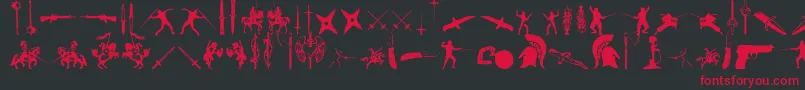 GodsOfWar-Schriftart – Rote Schriften auf schwarzem Hintergrund