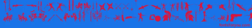 GodsOfWar-fontti – punaiset fontit sinisellä taustalla