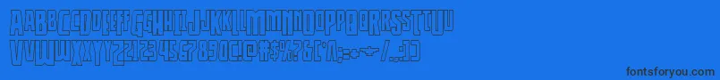 フォントThunderhawkdropshadow – 黒い文字の青い背景