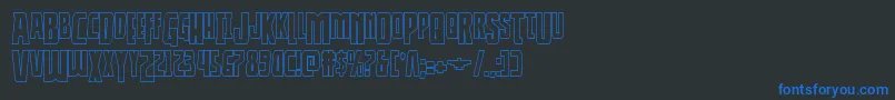 フォントThunderhawkdropshadow – 黒い背景に青い文字