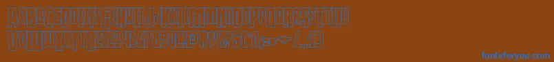 Thunderhawkdropshadow-fontti – siniset fontit ruskealla taustalla