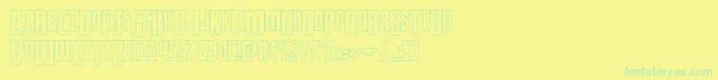 Thunderhawkdropshadow Font – Green Fonts on Yellow Background