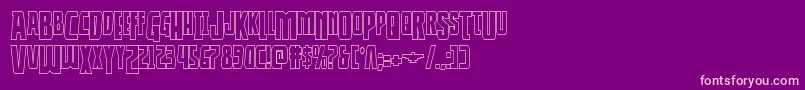 Thunderhawkdropshadow-fontti – vaaleanpunaiset fontit violetilla taustalla