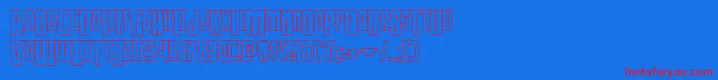 Thunderhawkdropshadow-Schriftart – Rote Schriften auf blauem Hintergrund