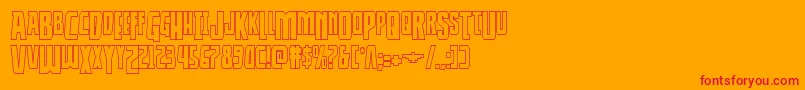 フォントThunderhawkdropshadow – オレンジの背景に赤い文字
