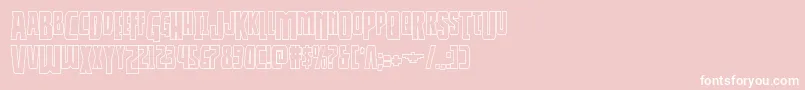 Thunderhawkdropshadow-fontti – valkoiset fontit vaaleanpunaisella taustalla
