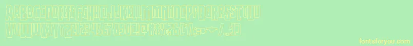 Thunderhawkdropshadow-fontti – keltaiset fontit vihreällä taustalla