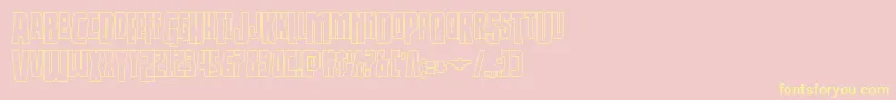 Thunderhawkdropshadow-Schriftart – Gelbe Schriften auf rosa Hintergrund