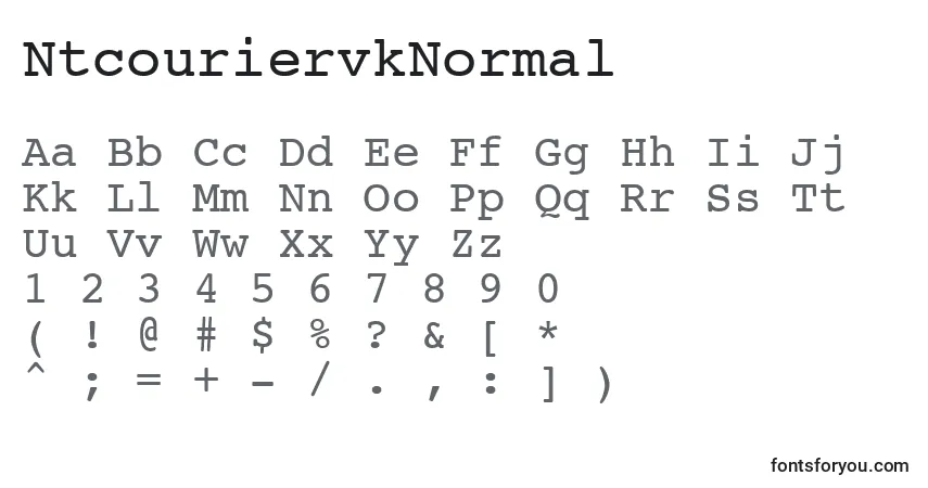 Czcionka NtcouriervkNormal – alfabet, cyfry, specjalne znaki