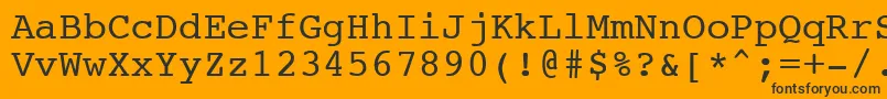 NtcouriervkNormal Font – Black Fonts on Orange Background