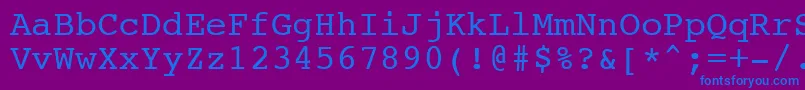 フォントNtcouriervkNormal – 紫色の背景に青い文字