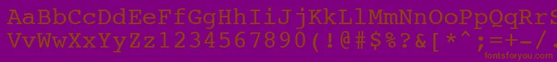 NtcouriervkNormal-Schriftart – Braune Schriften auf violettem Hintergrund