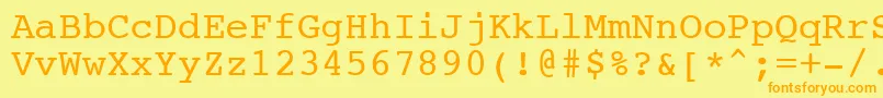 NtcouriervkNormal Font – Orange Fonts on Yellow Background