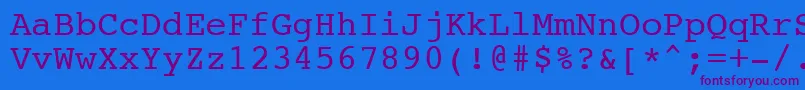 NtcouriervkNormal Font – Purple Fonts on Blue Background