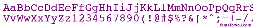 Шрифт NtcouriervkNormal – фиолетовые шрифты на белом фоне